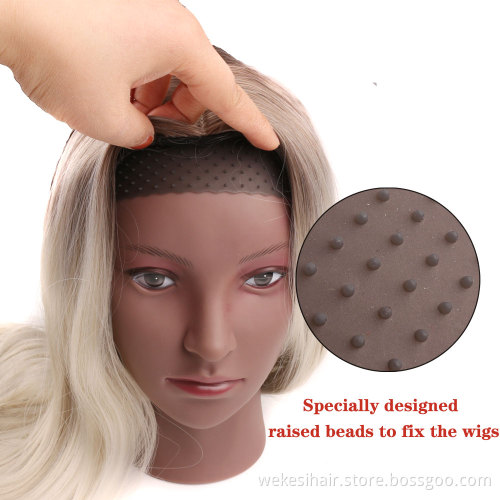 Top Quality Beige Black Non Slip Hair Hand Silicone Wig Band Silicone Wig Grip Headband For Fix Wigs